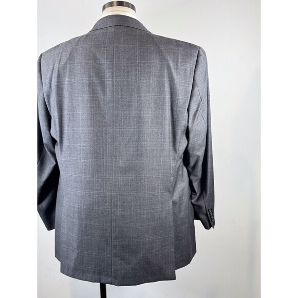 Burberry Mens Blazer Windowpane Gray Two Button Wool Sports Coat Suit Jacket 46R - Picture 12 of 14